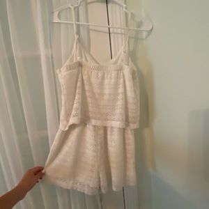 Juniors White lace romper (one piece)